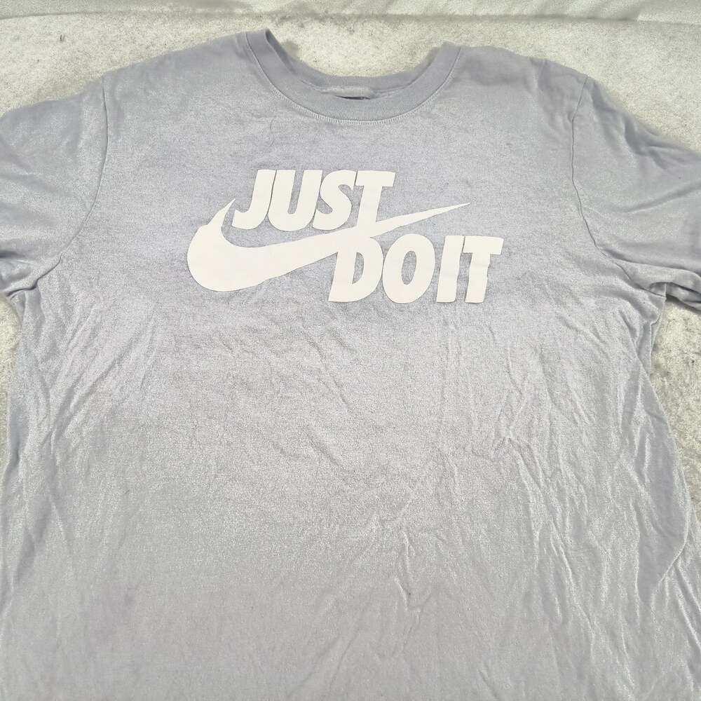 Nike Tee Just Do It Short Sleeve Casual Crew Neck Shirt Mens Size Medium M Blue
